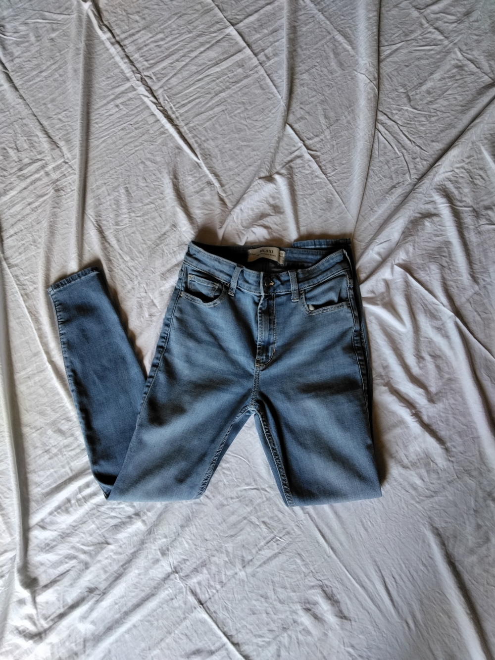 Hollister Women's Skinny Jeans - Light Gray Wash